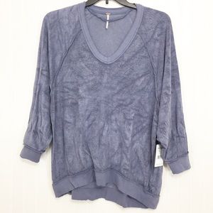 Free People Take it Off Pullover Titanium Kiss